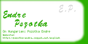 endre pszotka business card